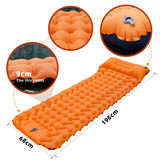 Outdoor Sleeping Pad Camping Inflatable Mattress with Pillows Travel Mat Folding Bed Ultralight Air Cushion Hiking Trekking