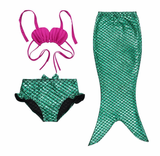 Fancy Cosplay Costume 3pcs Girl Child Birthday Holiday Gift Mermaid Tail Swimming Bikini Set Swimsuit 3-9Y