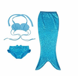 Fancy Cosplay Costume 3pcs Girl Child Birthday Holiday Gift Mermaid Tail Swimming Bikini Set Swimsuit 3-9Y