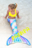 Adult Kids Mermaid Tails Swimsuit For Girls Women Bathing Beach Swimmable Flower Mermaid Costume No Monofin Swimwear Clothes