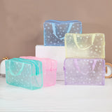 1 Pc PVC Transparent Cosmetic Bag Clear Makeup Bag for Women Girl Waterproof Zipper Beauty Case Travel Toiletry Bags Handbag