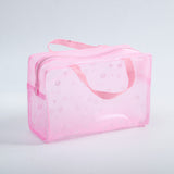 1 Pc PVC Transparent Cosmetic Bag Clear Makeup Bag for Women Girl Waterproof Zipper Beauty Case Travel Toiletry Bags Handbag
