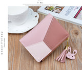 Geometric Women Cute Pink Wallets Pocket Purse Card Holder Patchwork Wallet Lady Female Fashion Short Coin Burse Money Bag