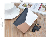 Geometric Women Cute Pink Wallets Pocket Purse Card Holder Patchwork Wallet Lady Female Fashion Short Coin Burse Money Bag
