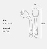 2PCS Silicone Spoon Fork for Baby Utensils Set Auxiliary Food Toddler Learn To Eat Training Bendable Soft Fork Infant Tableware