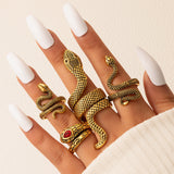 Vintage Snake Ring Set For Women Adjustable Finger Size Girls Gift Wholesale