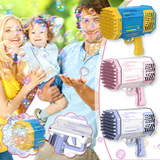 69 Holes Automatic Gatling Bubble Guns Soap Bubble Magic Bubble Kids 2022 New Bathroom Outdoor Toys For Boys Girls Birthday Gift