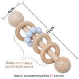 Organic Safe Baby Wooden Teether Colorful Non-toxic Infant Teething Grasping Toy Eco Friendly Rattles Sensory Toys