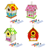 DIY Painting Bird House Kit Bird House Nest Crafts For Kids Handmade wood Building Paint Birds House Kid Gift Children Craft Toy