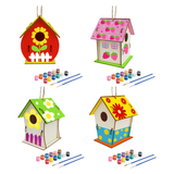DIY Painting Bird House Kit Bird House Nest Crafts For Kids Handmade wood Building Paint Birds House Kid Gift Children Craft Toy