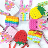 Fashion Fidget Toys Push Bubbles Toy Rainbow Unicorn Coin Purse Wallet Ladies Bag Silica Simple Dimple Crossbody Bags For Girls