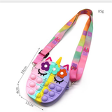 Fashion Fidget Toys Push Bubbles Toy Rainbow Unicorn Coin Purse Wallet Ladies Bag Silica Simple Dimple Crossbody Bags For Girls