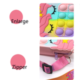 Fashion Fidget Toys Push Bubbles Toy Rainbow Unicorn Coin Purse Wallet Ladies Bag Silica Simple Dimple Crossbody Bags For Girls