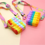 Fashion Fidget Toys Push Bubbles Toy Rainbow Unicorn Coin Purse Wallet Ladies Bag Silica Simple Dimple Crossbody Bags For Girls