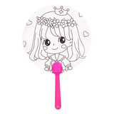 DIY Handmade Painting Summer Fan Diy Toys For Children Cartoon Animal Color Graffiti Origami Fan Art Craft Toys Creative Drawing