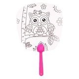 DIY Handmade Painting Summer Fan Diy Toys For Children Cartoon Animal Color Graffiti Origami Fan Art Craft Toys Creative Drawing