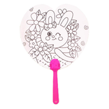 DIY Handmade Painting Summer Fan Diy Toys For Children Cartoon Animal Color Graffiti Origami Fan Art Craft Toys Creative Drawing