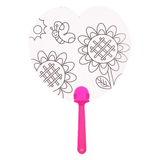 DIY Handmade Painting Summer Fan Diy Toys For Children Cartoon Animal Color Graffiti Origami Fan Art Craft Toys Creative Drawing