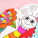 DIY Handmade Painting Summer Fan Diy Toys For Children Cartoon Animal Color Graffiti Origami Fan Art Craft Toys Creative Drawing