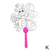 DIY Handmade Painting Summer Fan Diy Toys For Children Cartoon Animal Color Graffiti Origami Fan Art Craft Toys Creative Drawing