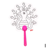 DIY Handmade Painting Summer Fan Diy Toys For Children Cartoon Animal Color Graffiti Origami Fan Art Craft Toys Creative Drawing