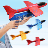 Foam Airplane Launcher Toy EPP Bubble Plane Glider Hand Throw Catapult Plane Toy for Kids Catapult Guns Aircraft Launcher Game