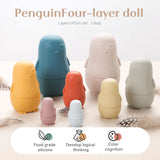 Montessori Nesting Dolls Toy Russian Matryoshka Doll Educational Toys for Children Silicone Stacking Blocks Doll Inside Doll