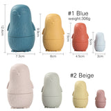 Montessori Nesting Dolls Toy Russian Matryoshka Doll Educational Toys for Children Silicone Stacking Blocks Doll Inside Doll