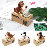 Electronic Piggy Bank Money Box Automated Cartoon Robotic Dog Steal Children's Coin Saving Banks Plastic Kids Gift Home Decor