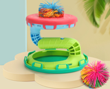 Bouncing ring throwing ball children's sense training sports toy double butt catapult bouncy ball parent-child game
