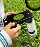 Kids Science Microscope Toy Kit 60-120x Educational Mini Pocket Handheld Microscope with LED Light Outdoor Children Stem Toy