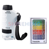 Kids Science Microscope Toy Kit 60-120x Educational Mini Pocket Handheld Microscope with LED Light Outdoor Children Stem Toy